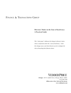 Directors' Duties in the Zone of Insolvency: A