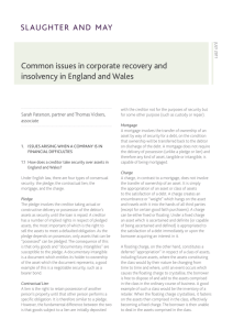 Common issues in corporate recovery and insolvency in England