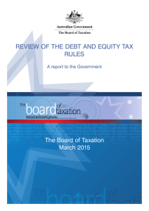 Review of the Debt and Equity Tax Rules