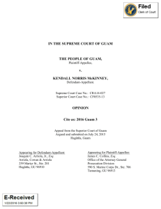 The People of Guam, Plaintiff-Appellee, v. Kendall Norris McKinney