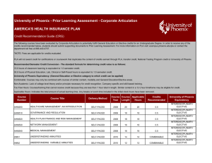AMERICA'S HEALTH INSURANCE PLAN University of Phoenix
