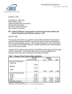 California Workers' Compensation Insurance Pure Premium Rates