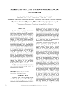 modeling and simulation of carbohydrate metabolism using petri net