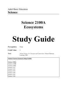 Science 2100A Study Guide 2005-06