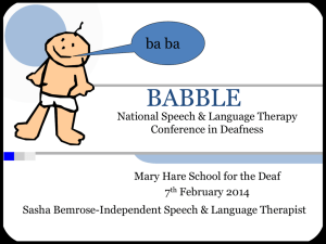 Babble - Mary Hare School for deaf children