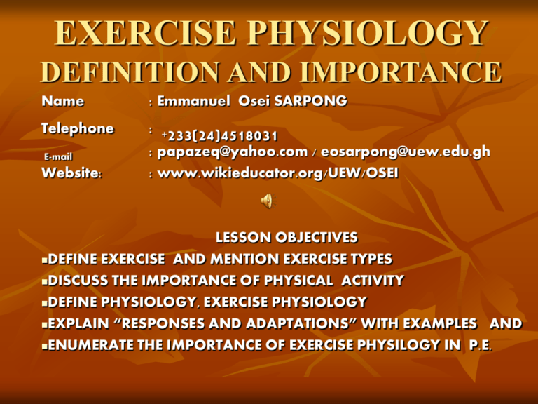 what is exercise physiology essay