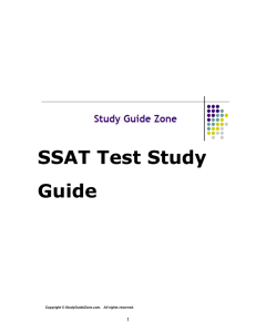 SSAT Test Study Guide