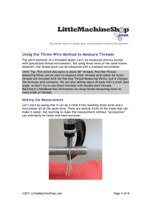 Using the Three-Wire Method to Measure Threads