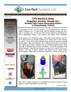 CTS Machine Shop Supplies Anchor Heads for:
