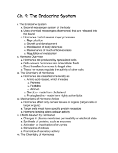 Ch. 9 - The Endocrine System