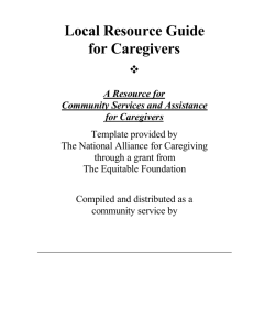 Local Resource Guide for Caregivers