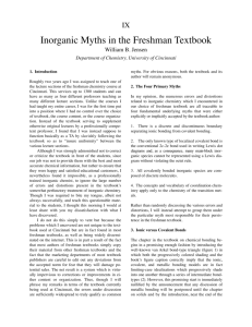 09. Inorganic Myths - University of Cincinnati