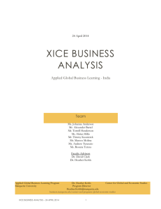 XICE Business Analysis - College of Business Administration
