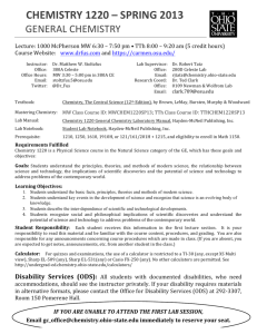 chemistry 1220 – spring 2013