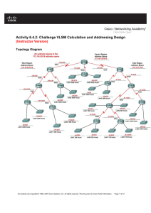 Activity 6.4.2: Challenge VLSM Calculation and Addressing Design