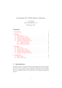 Calculating IP VLSM Subnet Addresses