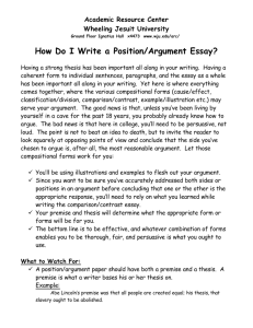 How Do I Write a Position/Argument Essay?