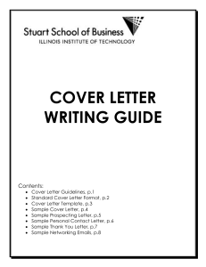 COVER LETTER WRITING GUIDE