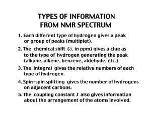 TYPES OF INFORMATION FROM NMR SPECTRUM