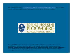 Lecture 1 - Johns Hopkins Bloomberg School of Public Health