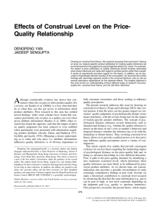 Effects of Construal Level on the Price