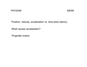 Position, velocity, acceleration vs. time plots (demo). What causes