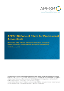 APES 110 Code of Ethics for Professional Accountants