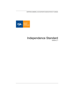 Independence Standard - Certified General Accountants Association