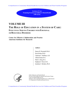 The Role of Education in a System of Care