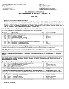 2014-2015 Requirements - College of Business