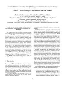 Toward Characterizing the Performance of SOAP Toolkits