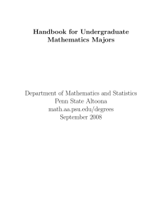 Handbook for Undergraduate Mathematics Majors