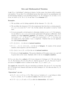Sets and Mathematical Notation