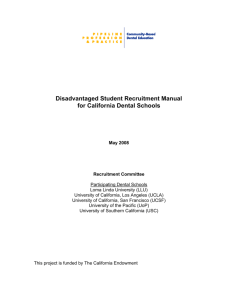 Disadvantaged Student Recruitment Manual for California