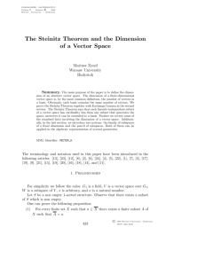 The Steinitz Theorem and the Dimension of a Vector Space