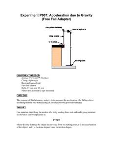 Experiment P007: Acceleration due to Gravity (Free Fall Adapter)