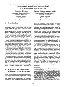 The Semantic and Stylistic Differentiation of Synonyms and Near