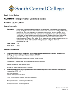 COMM140 Interpersonal Communication