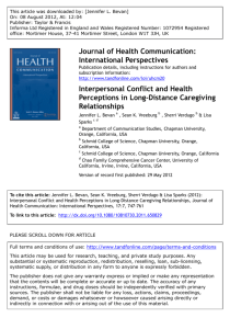 Interpersonal Conflict and Health Perceptions in Long