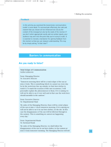 Barriers to communication