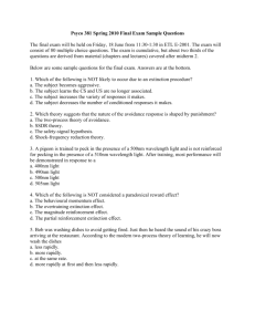 Psyco 381 Spring 2010 Final Exam Sample Questions The final