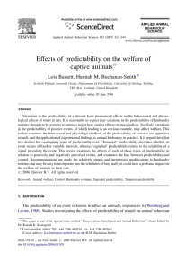 Effects of predictability on the welfare of captive animals§