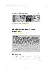 Cultural property and culture theory