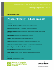 Prisoner Reentry – A Case Example