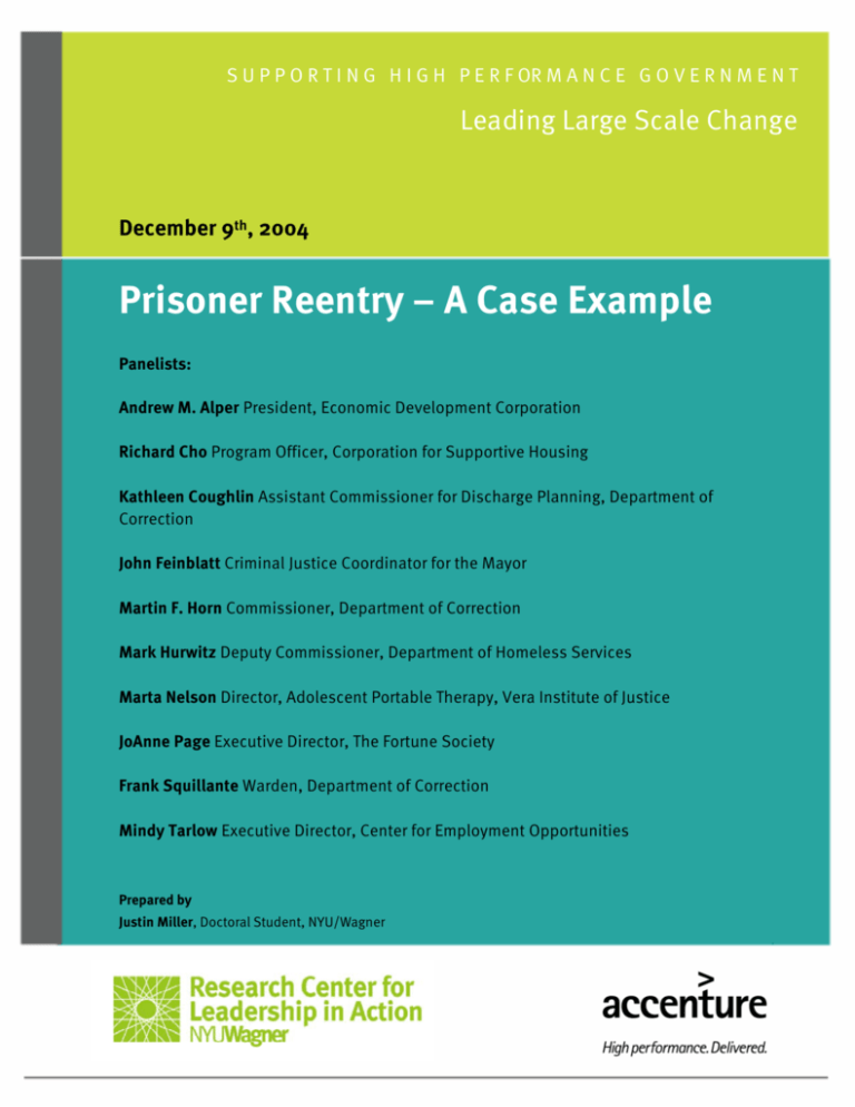 Prisoner Reentry A Case Example 