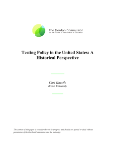 Testing Policy in the United States: A Historical Perspective