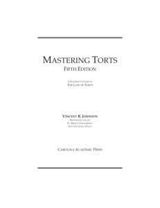 mastering torts - Carolina Academic Press