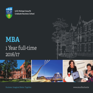 1 Year full-time 2016/17 - UCD Michael Smurfit Graduate Business