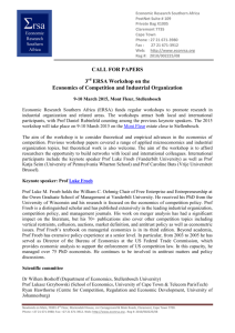 CALL FOR PAPERS 3 ERSA Workshop on the Economics of
