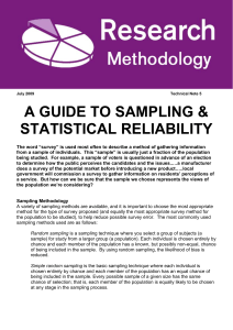 a guide to sampling & statistical reliability